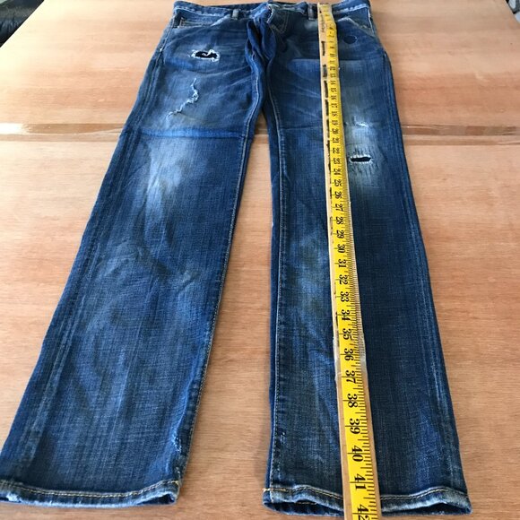 Dsquared2 Jeans Men 48 W32 Blue Low Rise Button Fly Distressed Selvedge Grunge - Picture 4 of 14